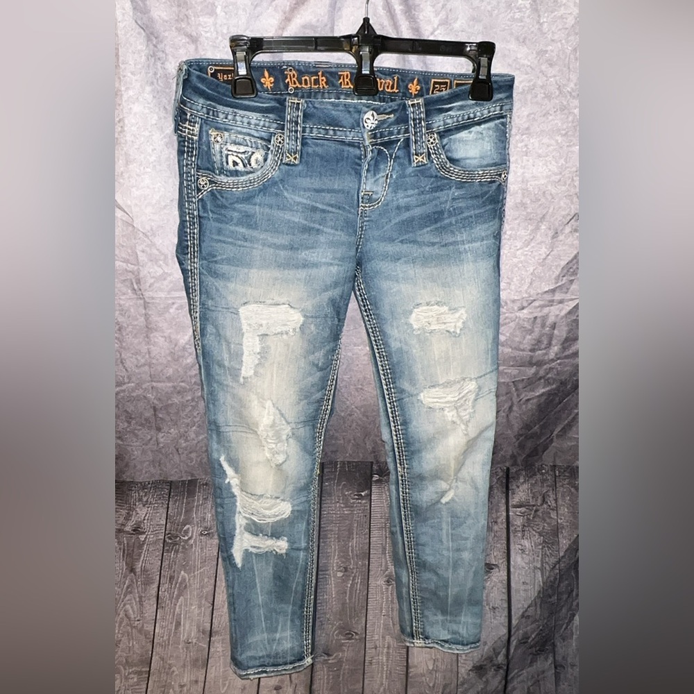 Rock revival Jean cropped Capri